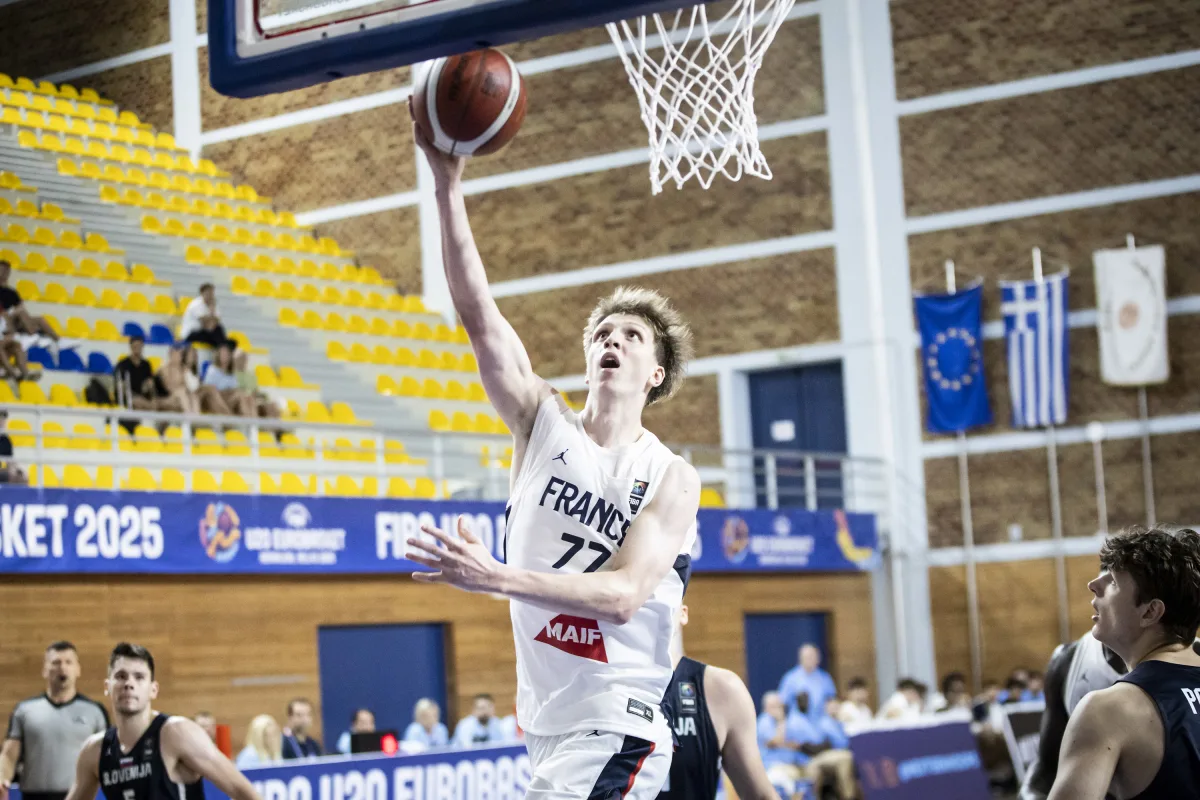 Roman Domon a fini meilleur marqueur de l'équipe de France U20 ce samedi (photo : FIBA)
