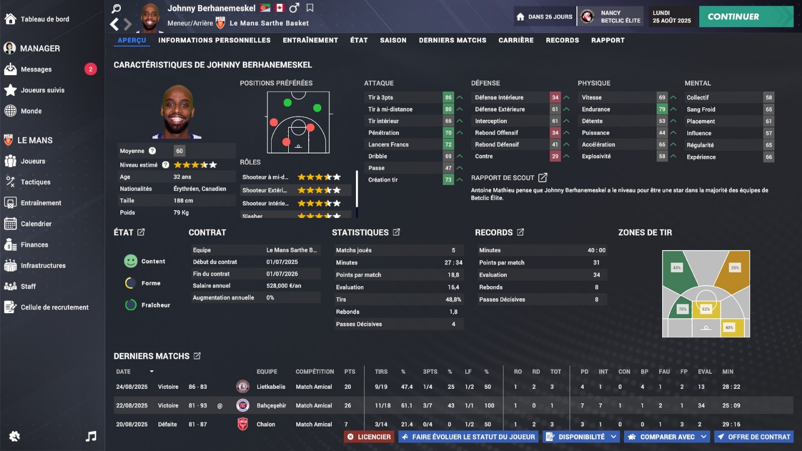 Johnny Berhanemeskel Pro Basketball Manager