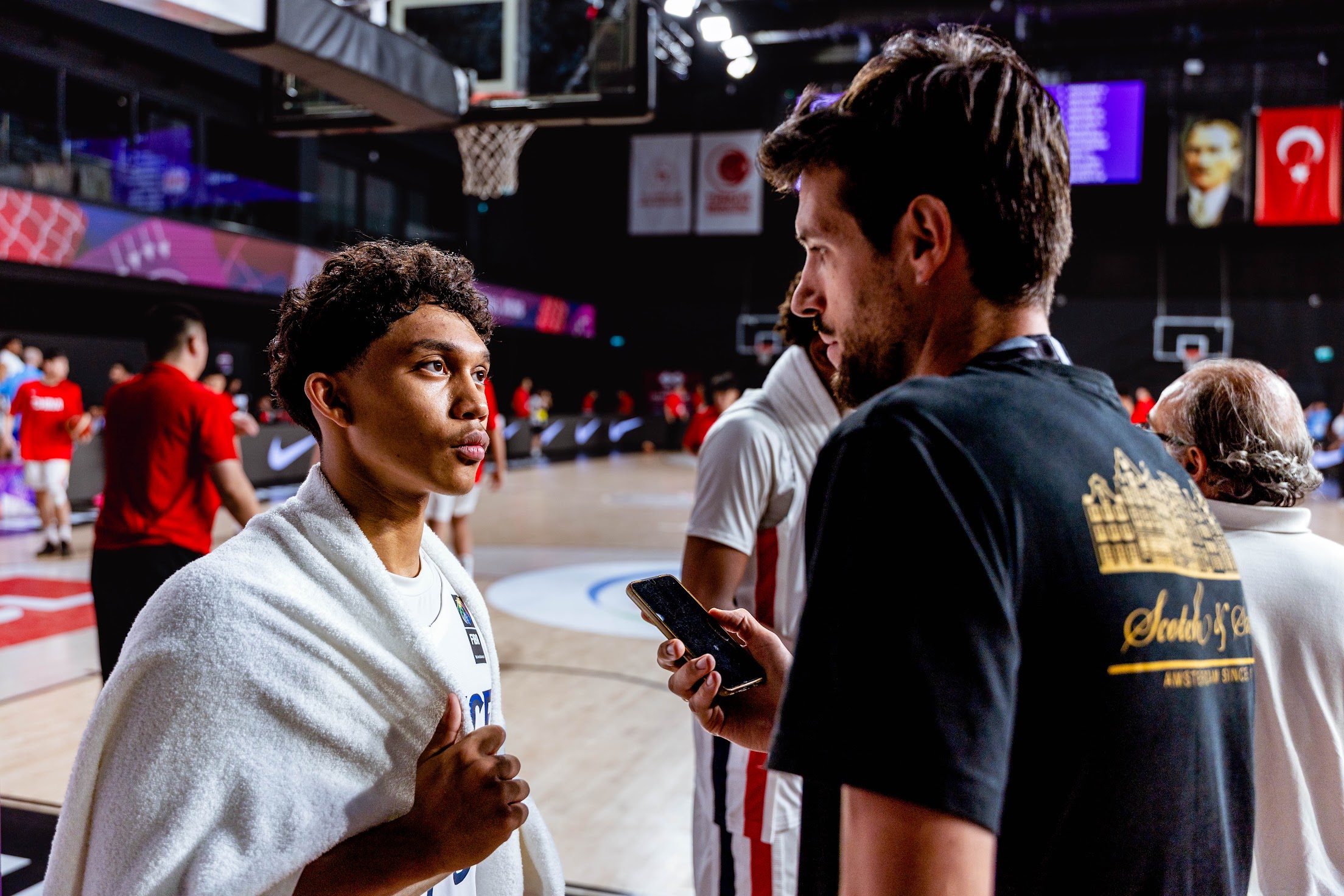 Aaron Towo-Nansi après la victoire contre l'Italie